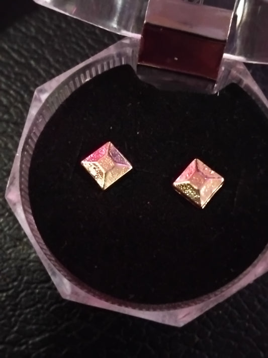 3d square earrings