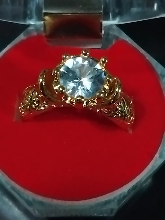 Gem centre peace ring