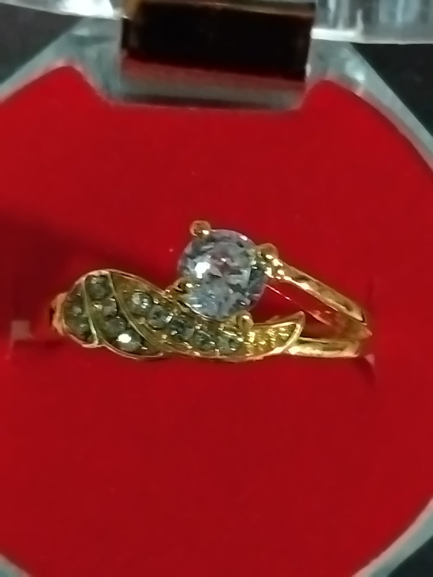 Single gem wing ring