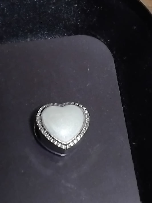 White crystal heart charm