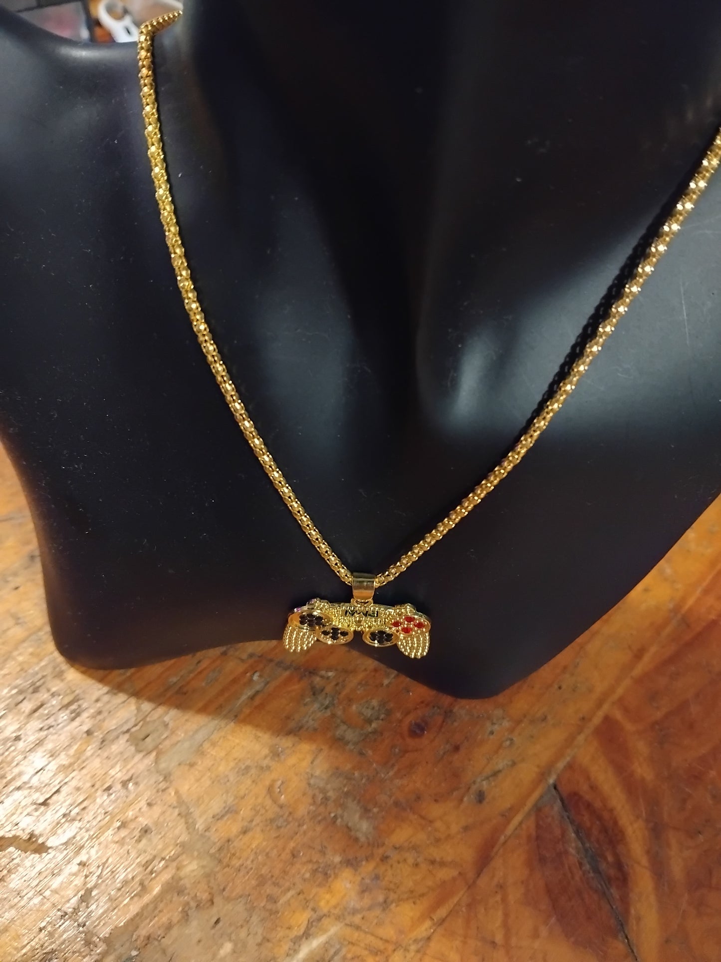 30 inch gold plated chain with large pendant