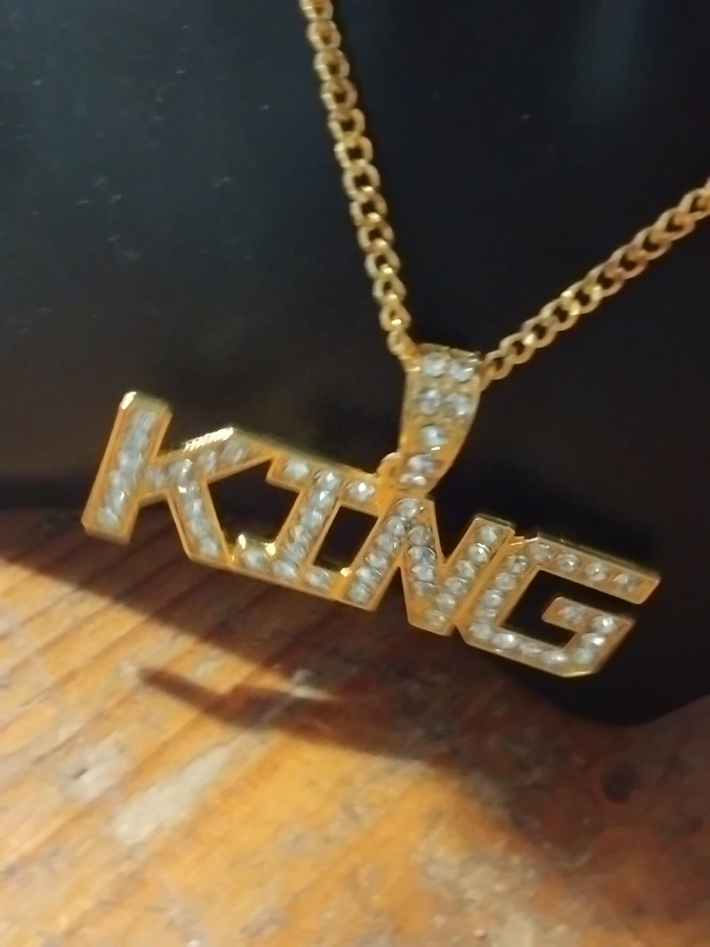 30 inch gold plated chain with large pendant