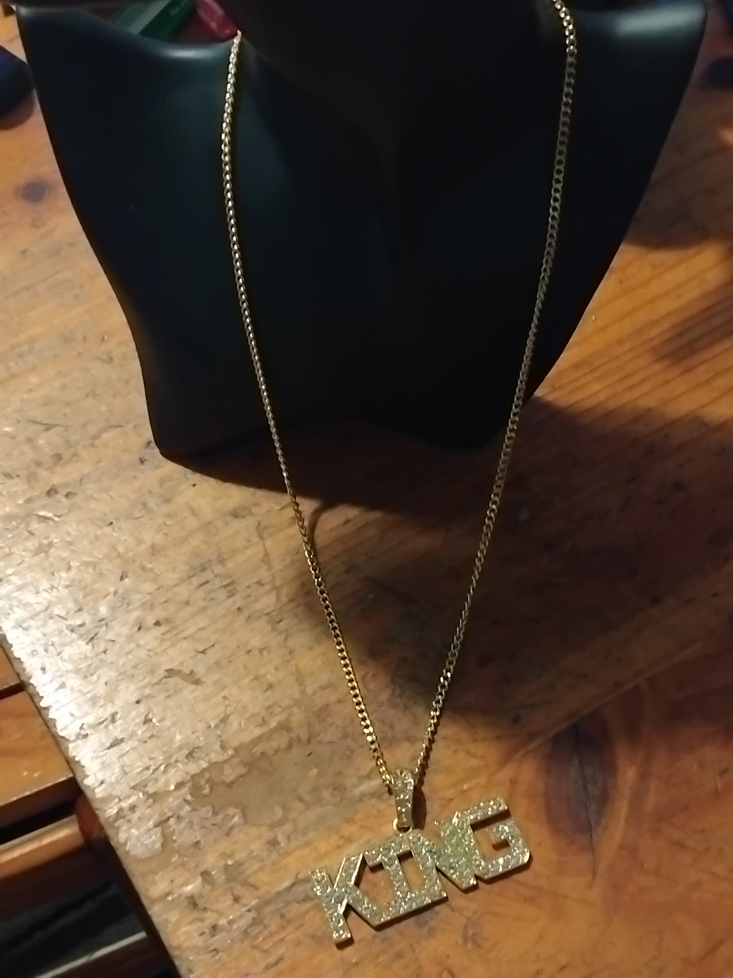 30 inch gold plated chain with large pendant