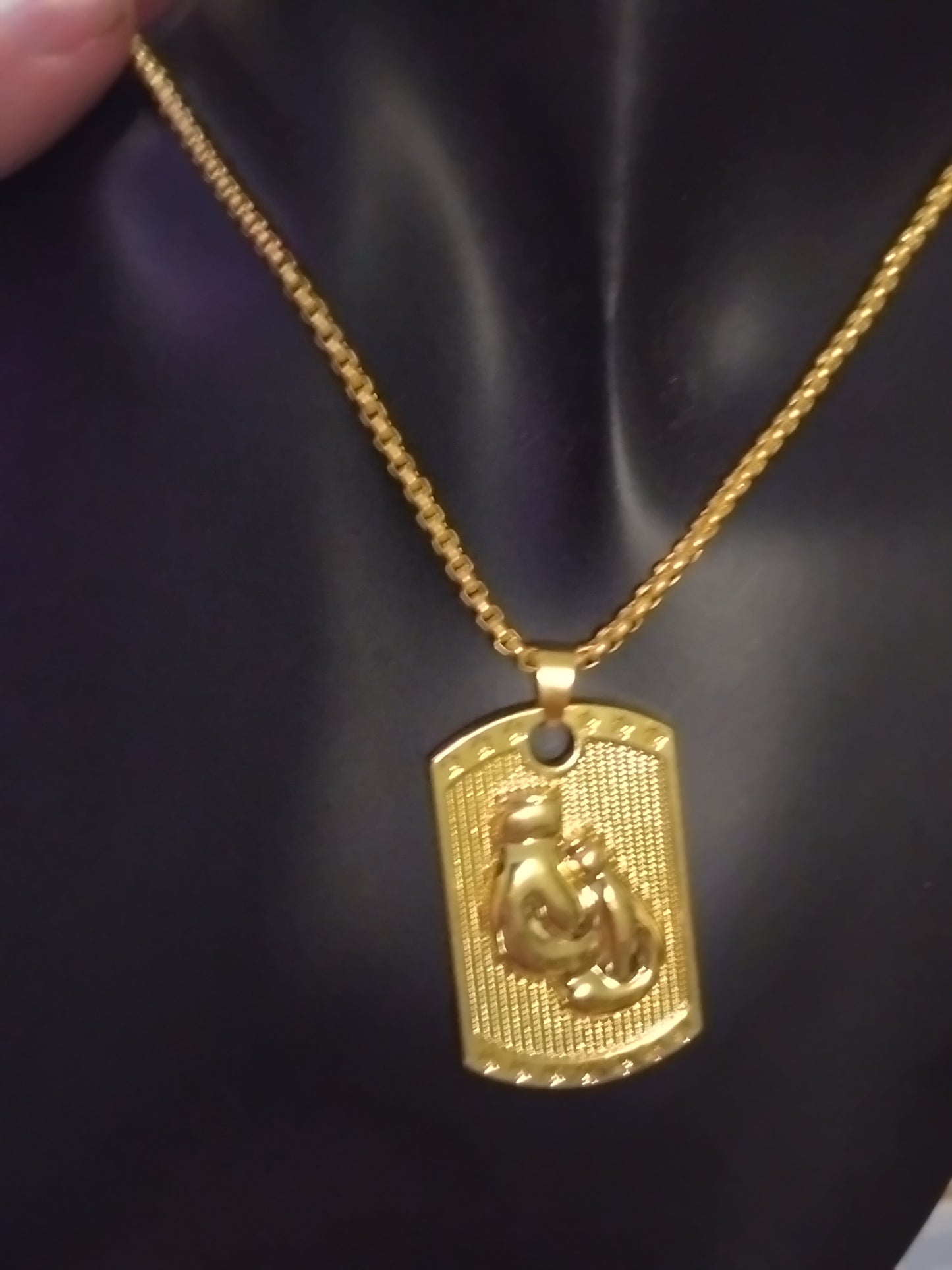 30 inch gold plated chain with large pendant