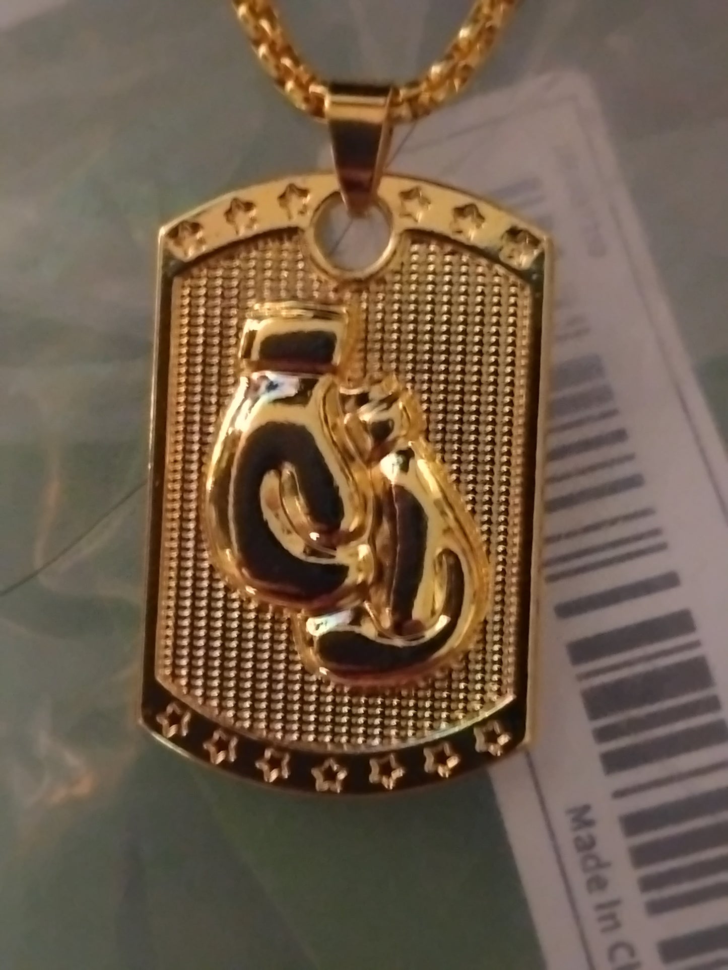 30 inch gold plated chain with large pendant