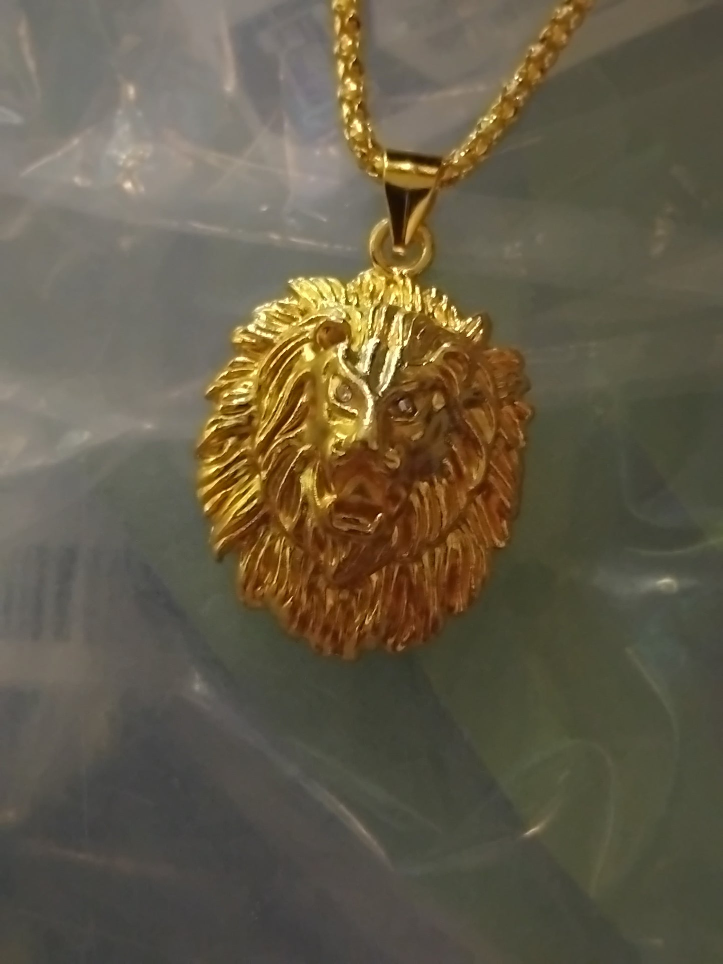 30 inch gold plated chain with large pendant