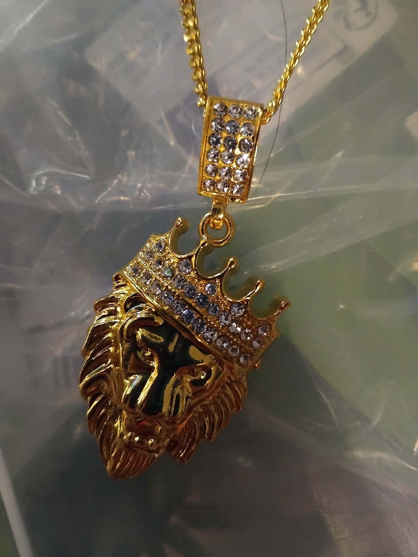 30 inch gold plated chain with large pendant