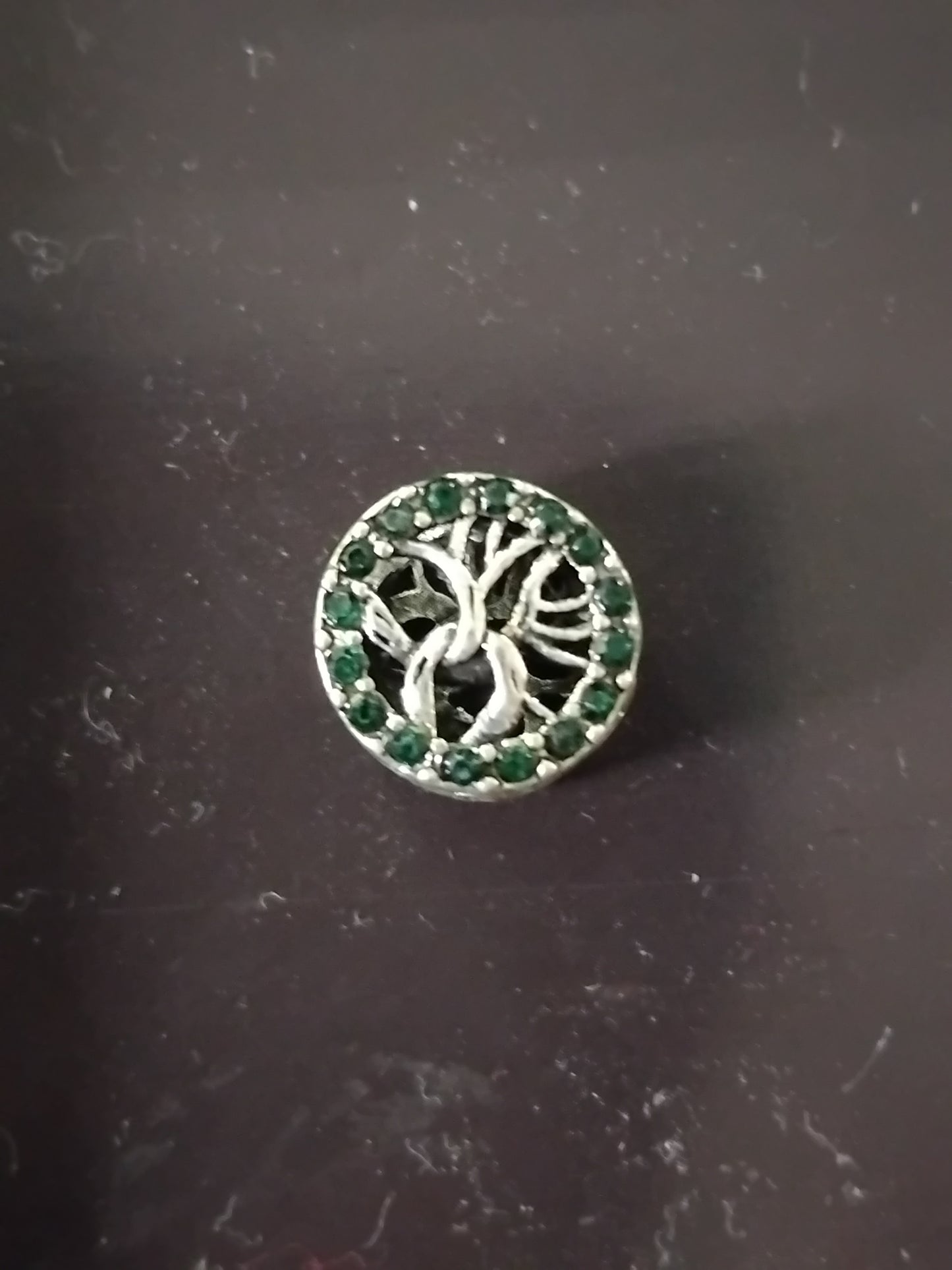 Green gem family tree charm