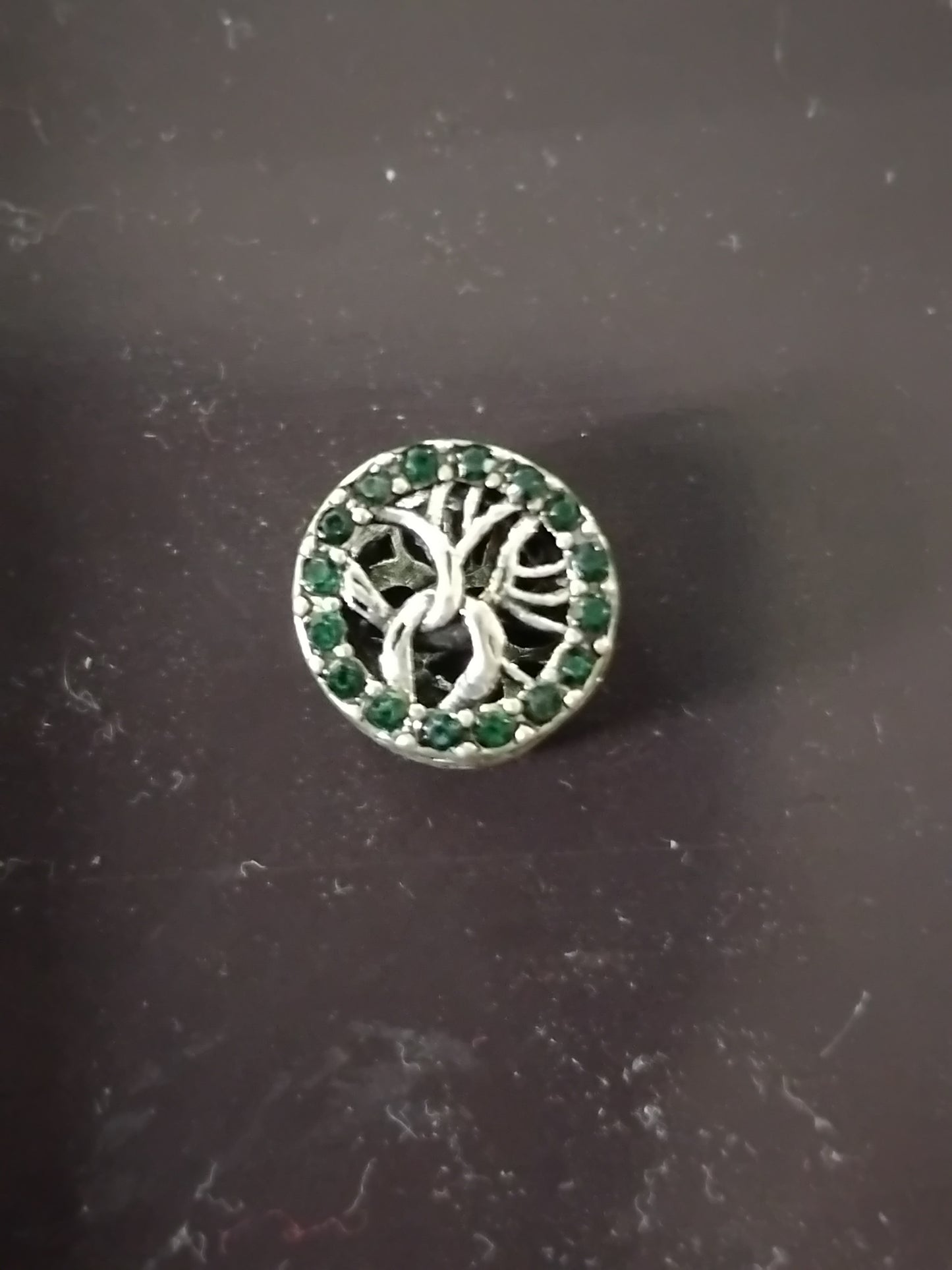 Green gem family tree charm