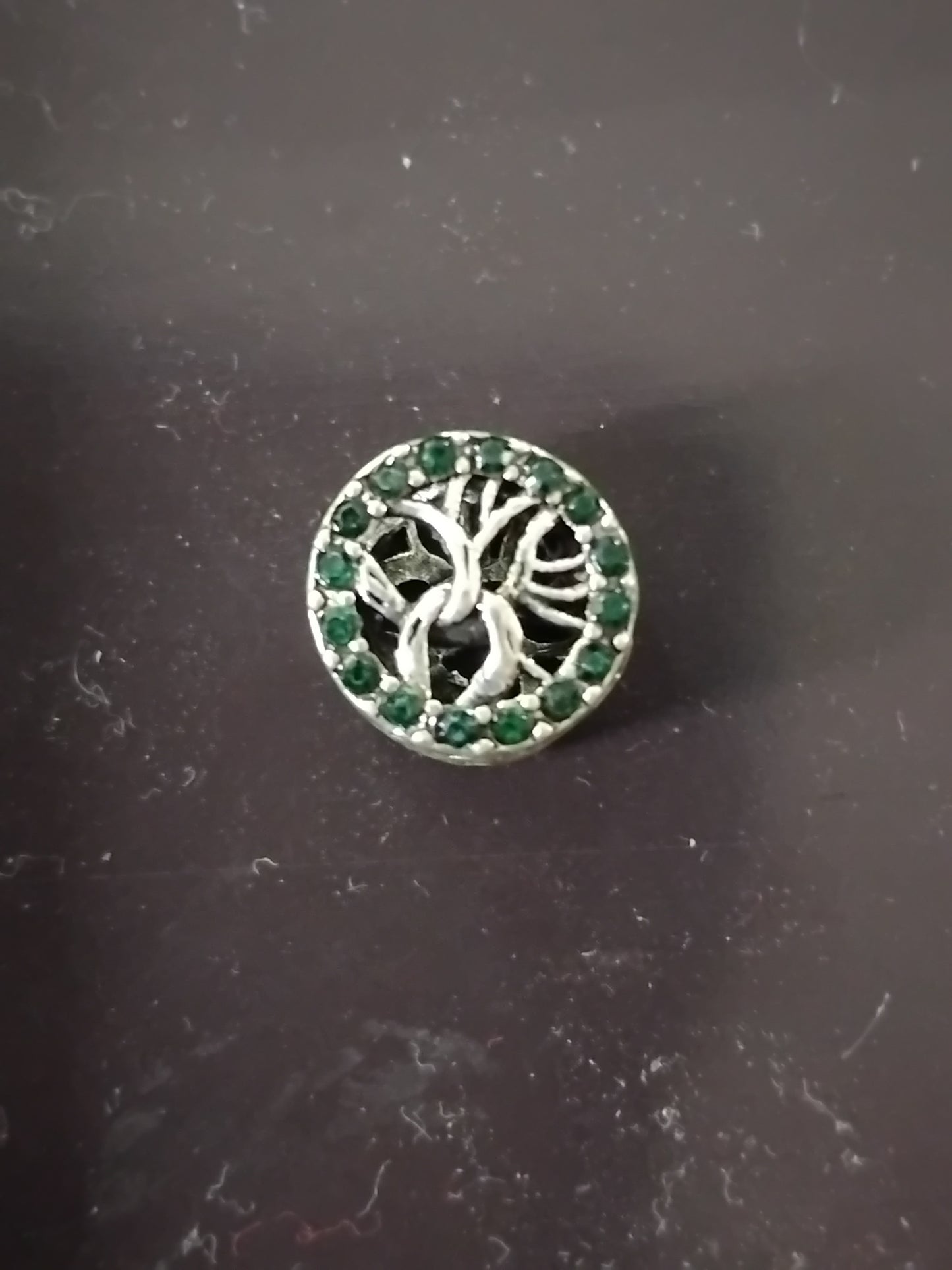 Green gem family tree charm