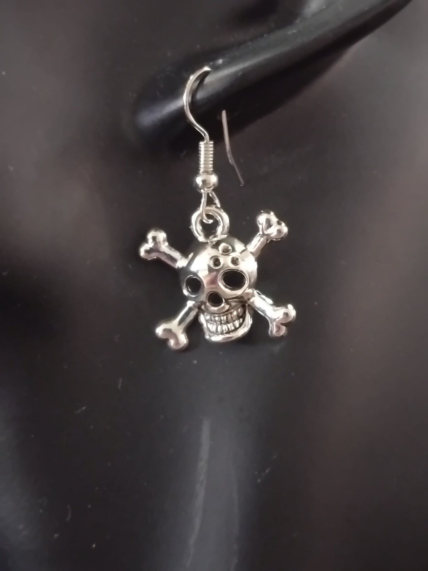 Silver skull earrings