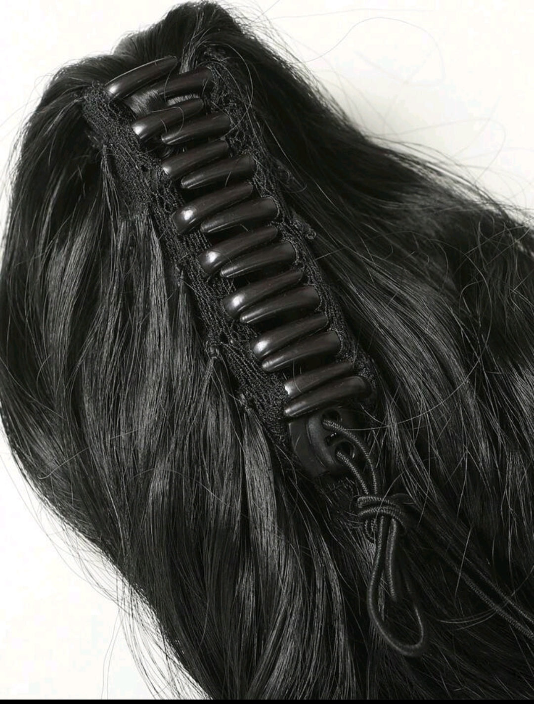 Black curly clip extension