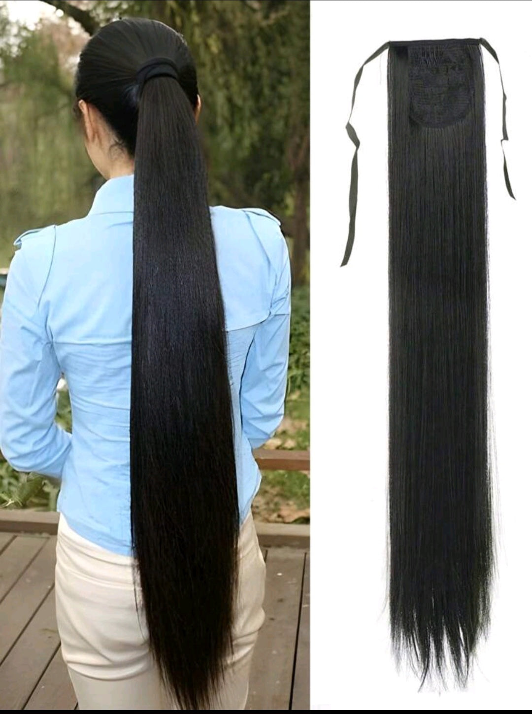 Black tye round hair extensions