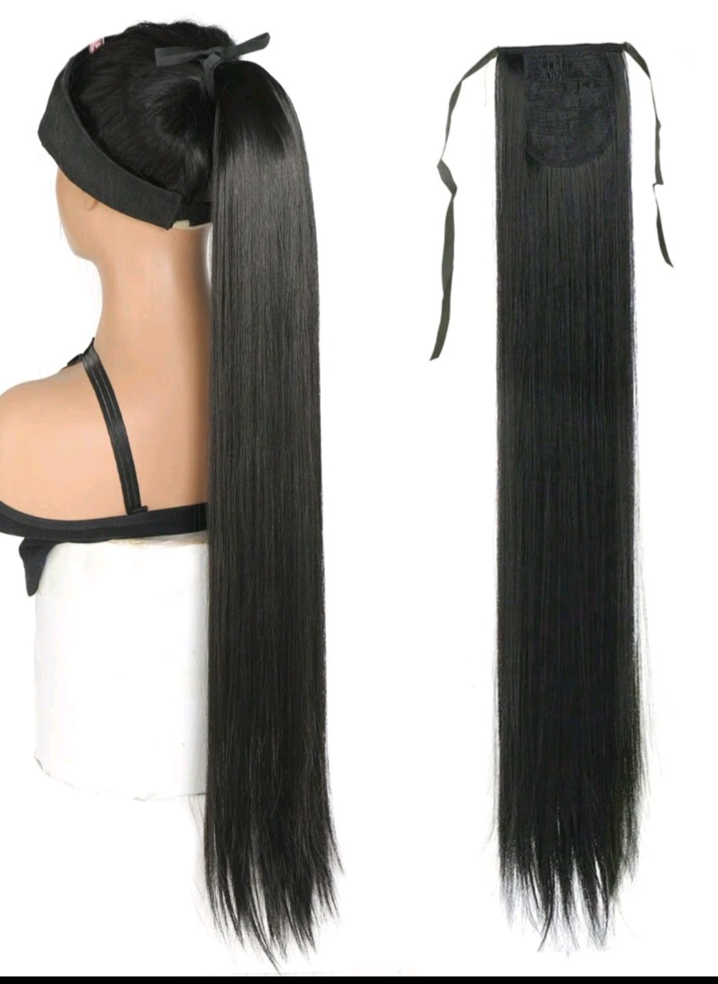 Black tye round hair extensions