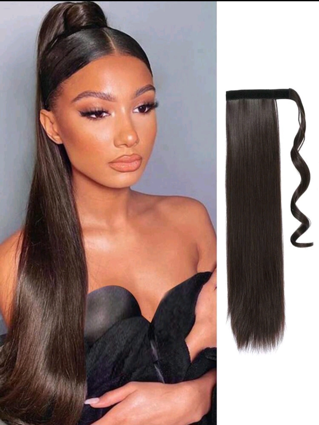 Black tye round hair extensions