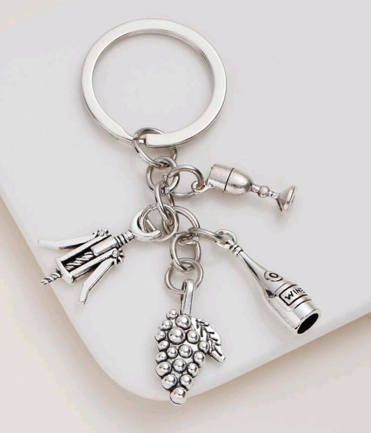 Wine lover keyring