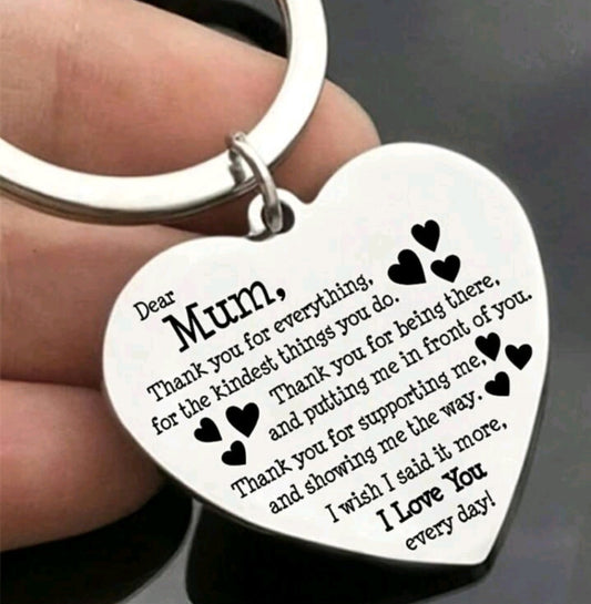 Mum heart keyring