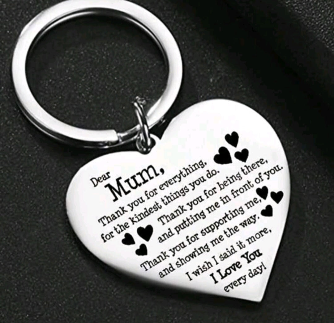 Mum heart keyring