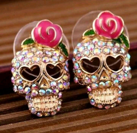 Sugar skull stud