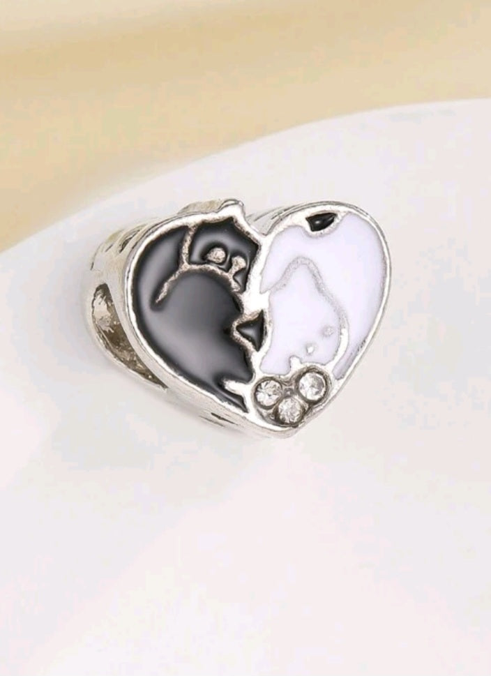 Contrast heart charm