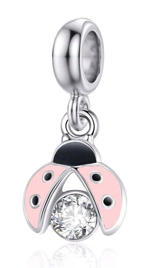 Pink ladybird charm