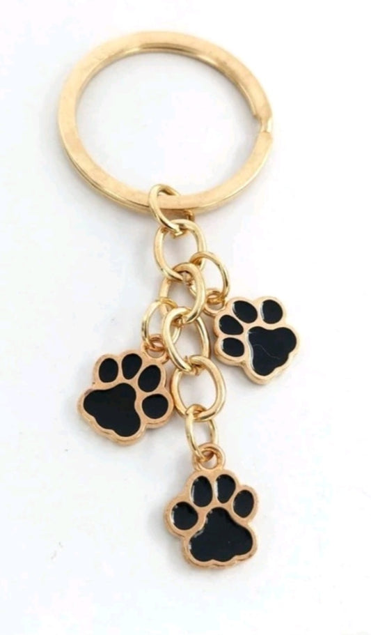 Black gold paw print