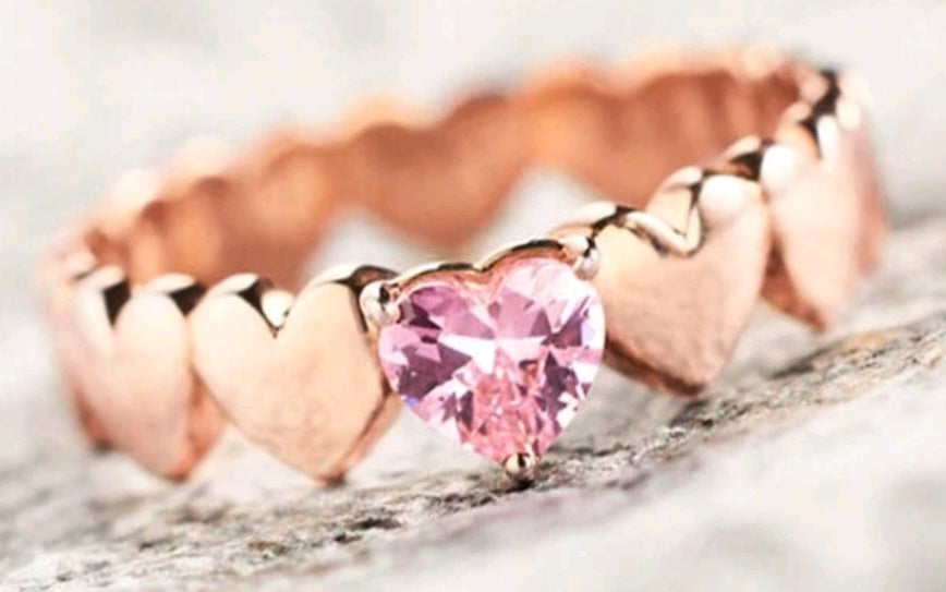 Rose gold heart ring