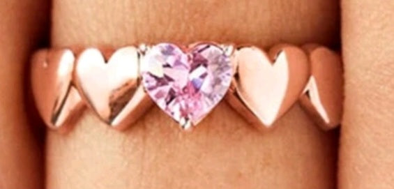 Rose gold heart ring