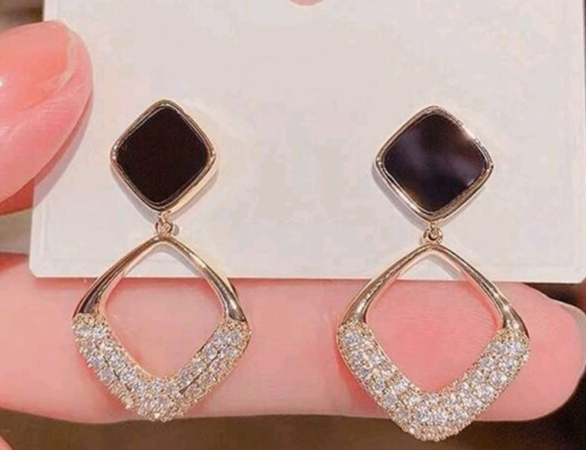 Black rhinestone square