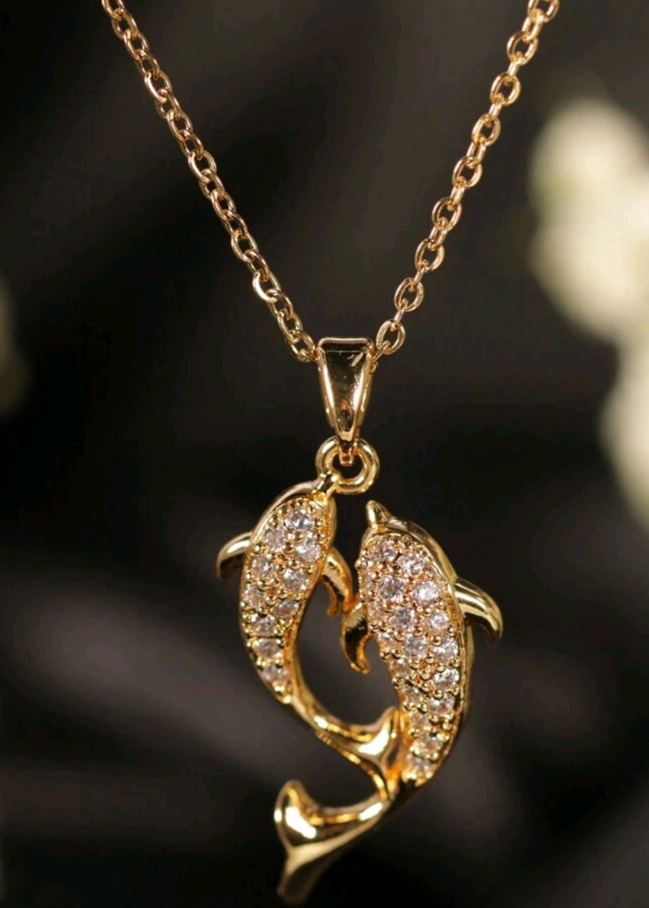 18k dolphin necklace